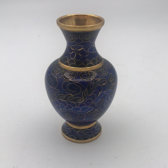 VTG (60s) Cloisonné 4-1/4" Mini Bud Vase Chinese - Picture 1 of 9